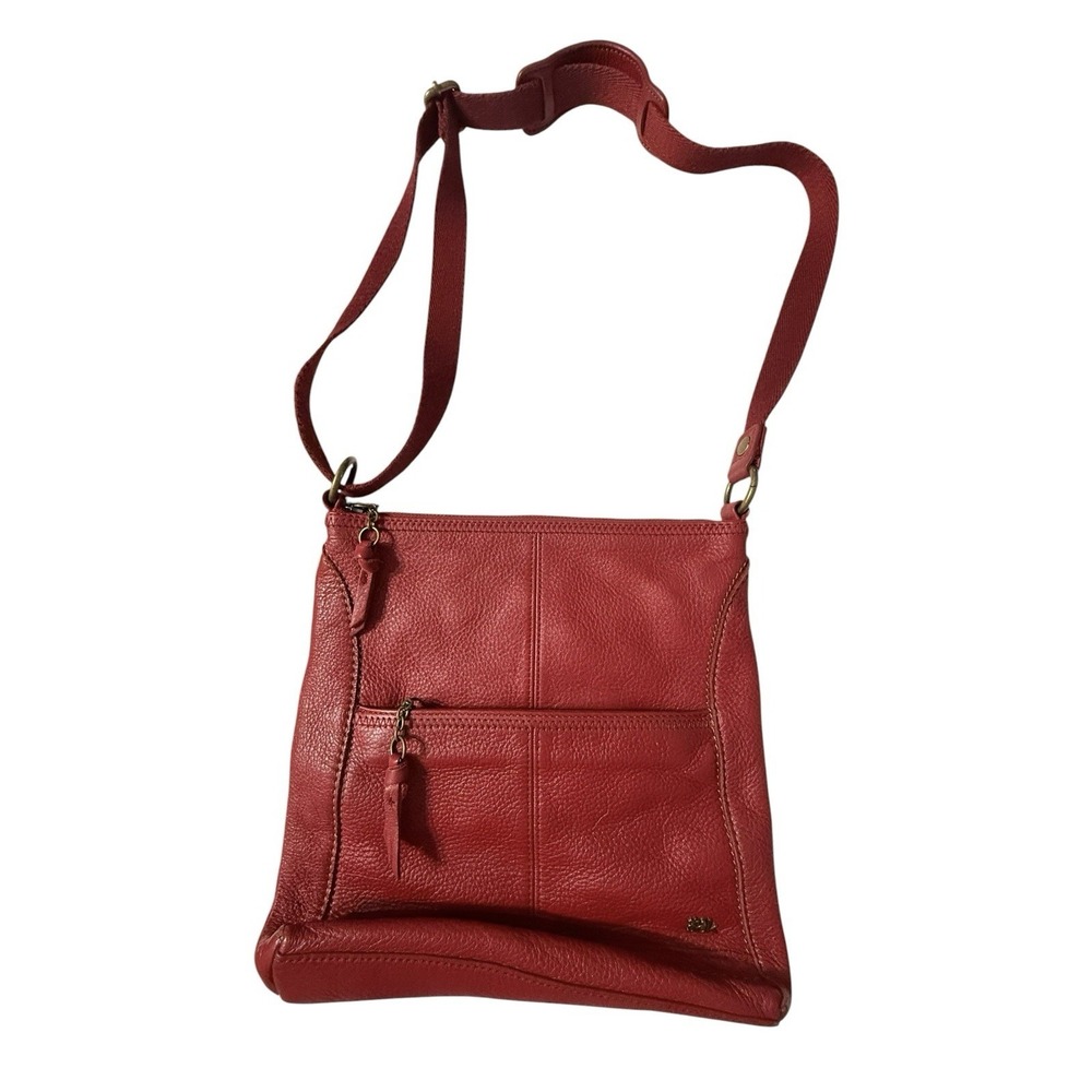 The Sak Lucia Berry Red Pebbled Leather Crossbody Bag Excellent Condition